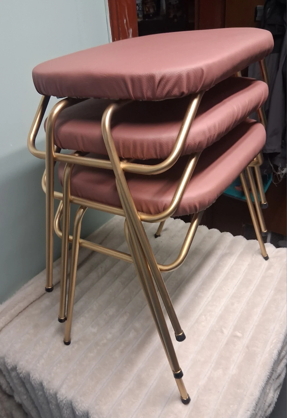 Vintage stacking stools unique design - photo 4