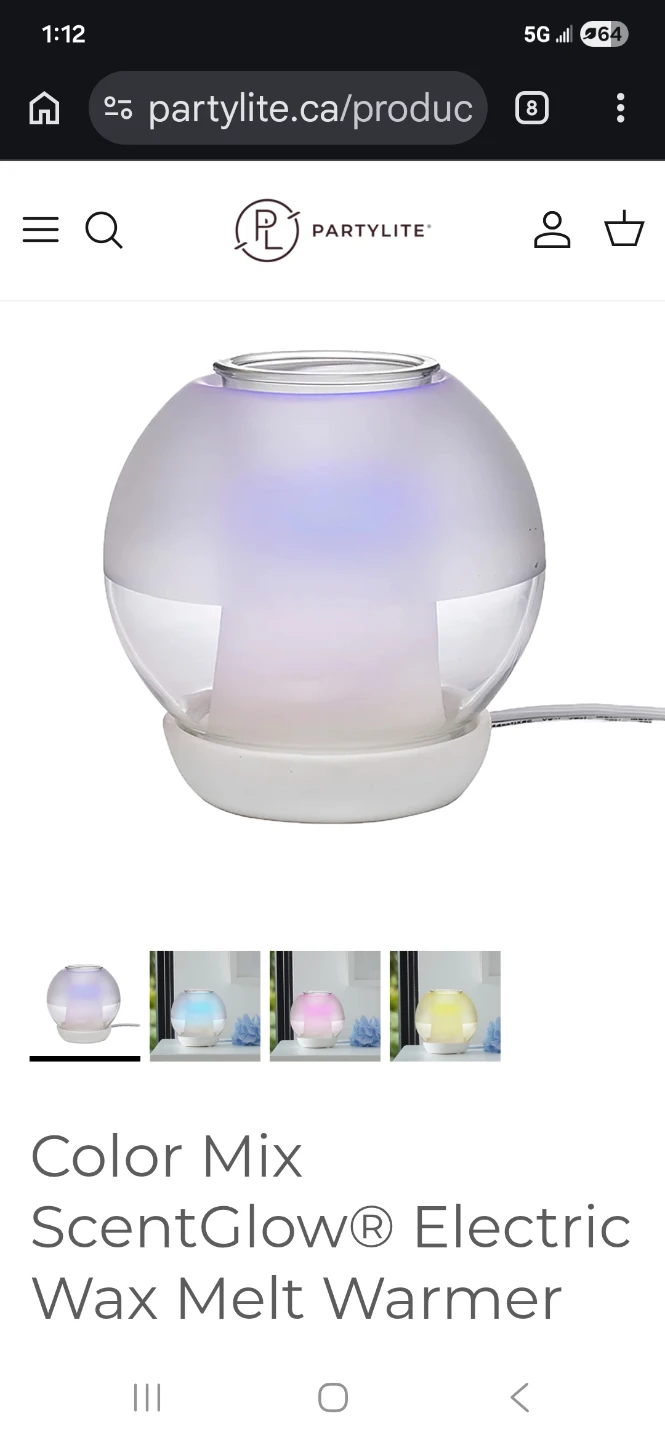 PartyLite Color Mix ScentGlow Electric Wax Melt Warmer