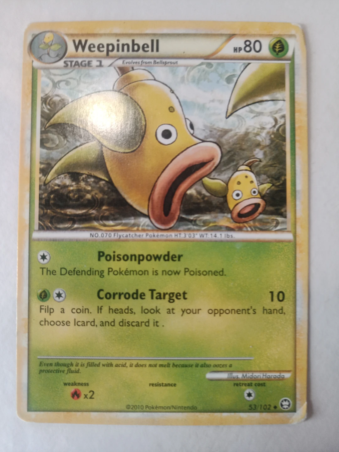 Pokemon Weepinbell Stage 1 Trading Card