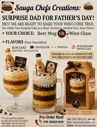 Sauga Chefs Creations Rum Cake in a Glass