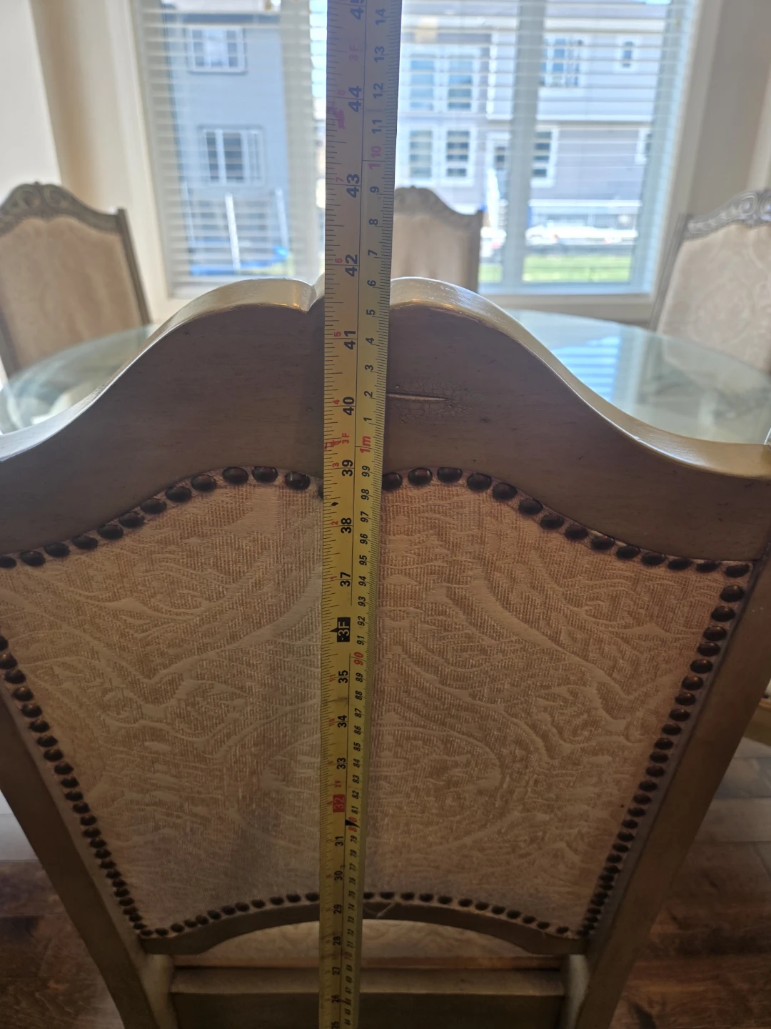 glass Dining Chairs and table (Set of 6)