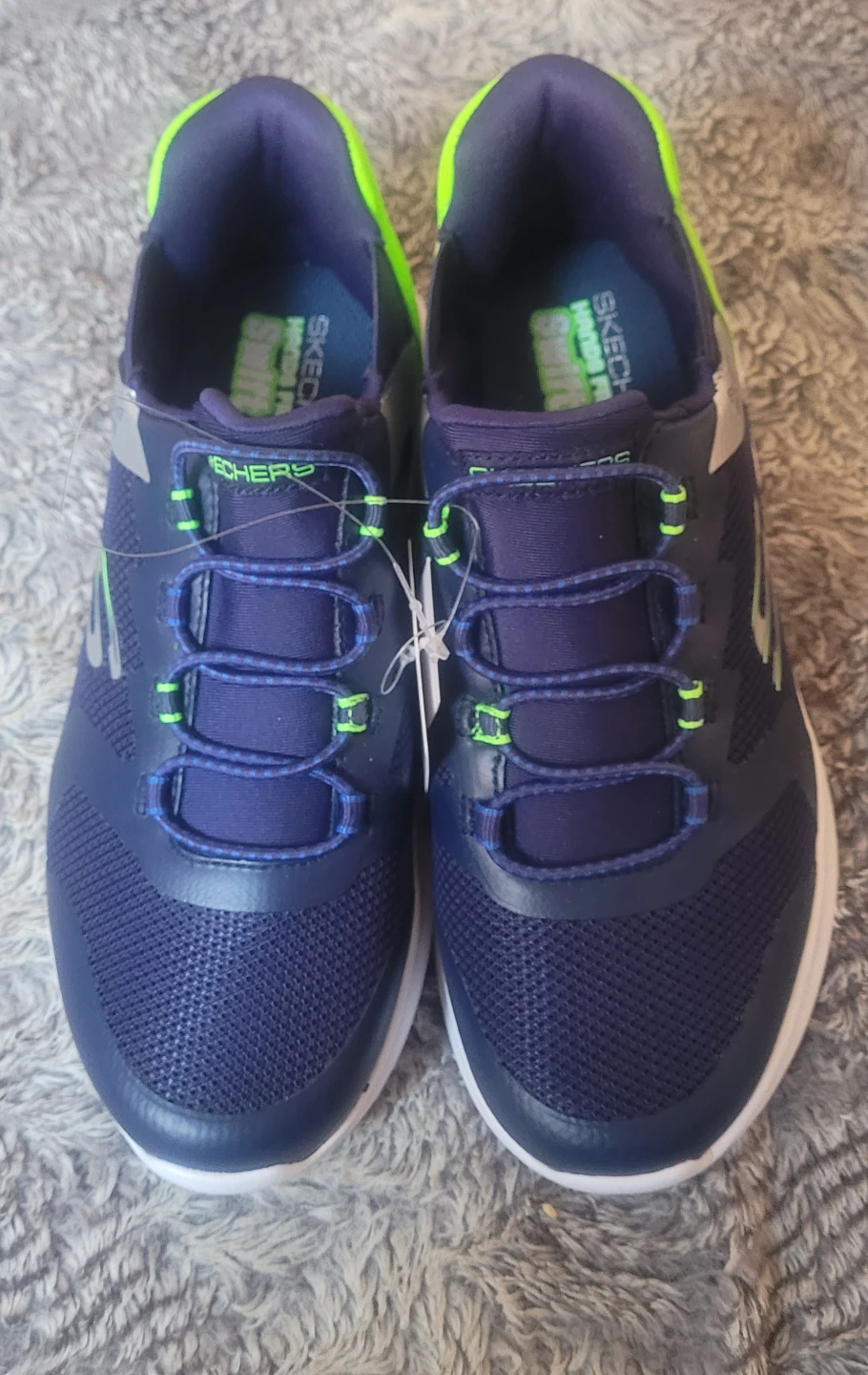 Skechers Men's Navy & Lime Athletic Shoes size 3