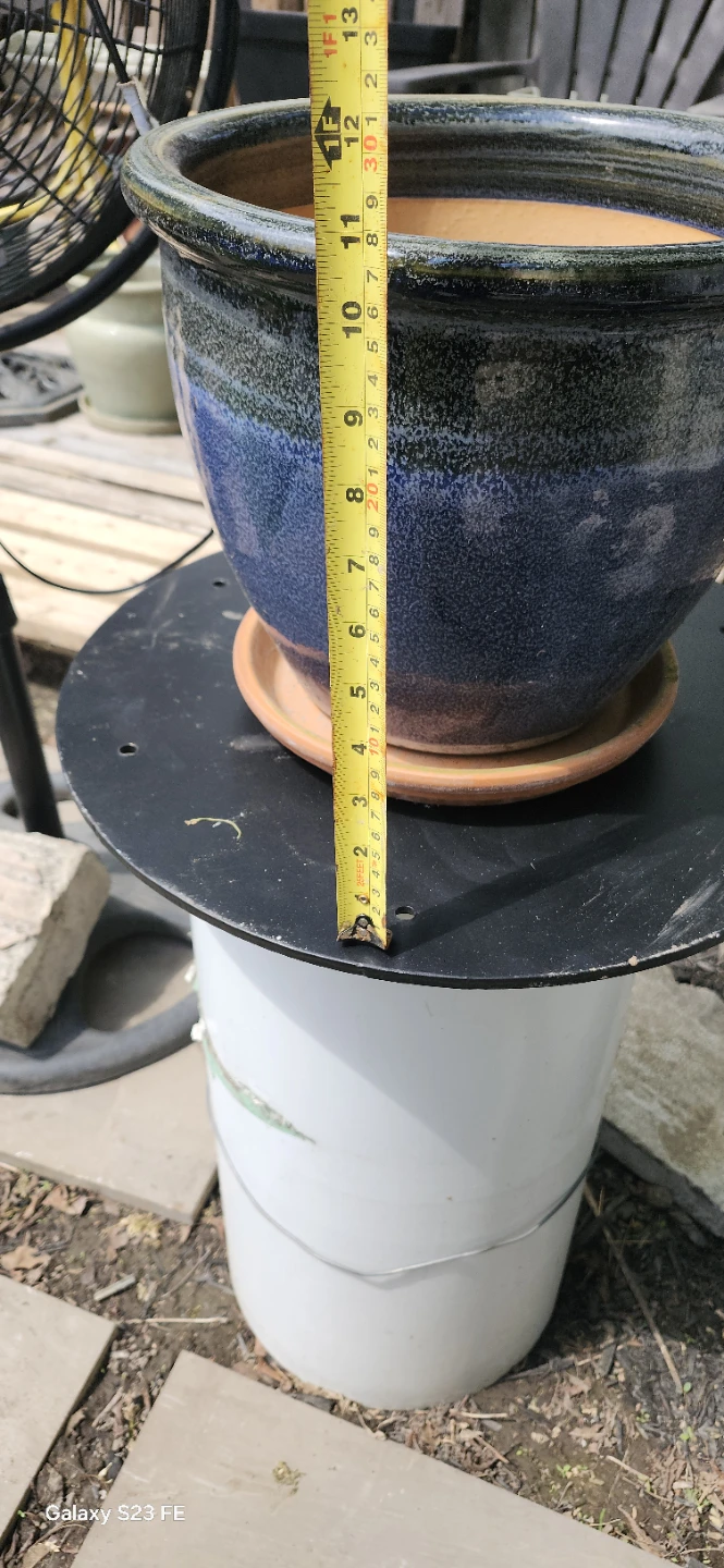 Blue Glazed Ceramic Planter Pot with Saucer. LARGE - photo 4