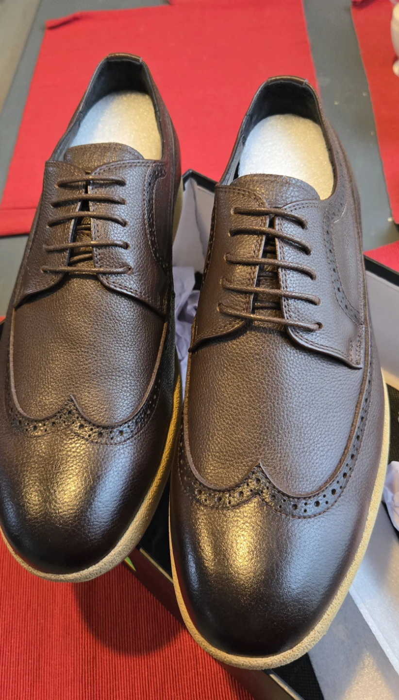 Shover Brown Wingtip Shoes - Size 10