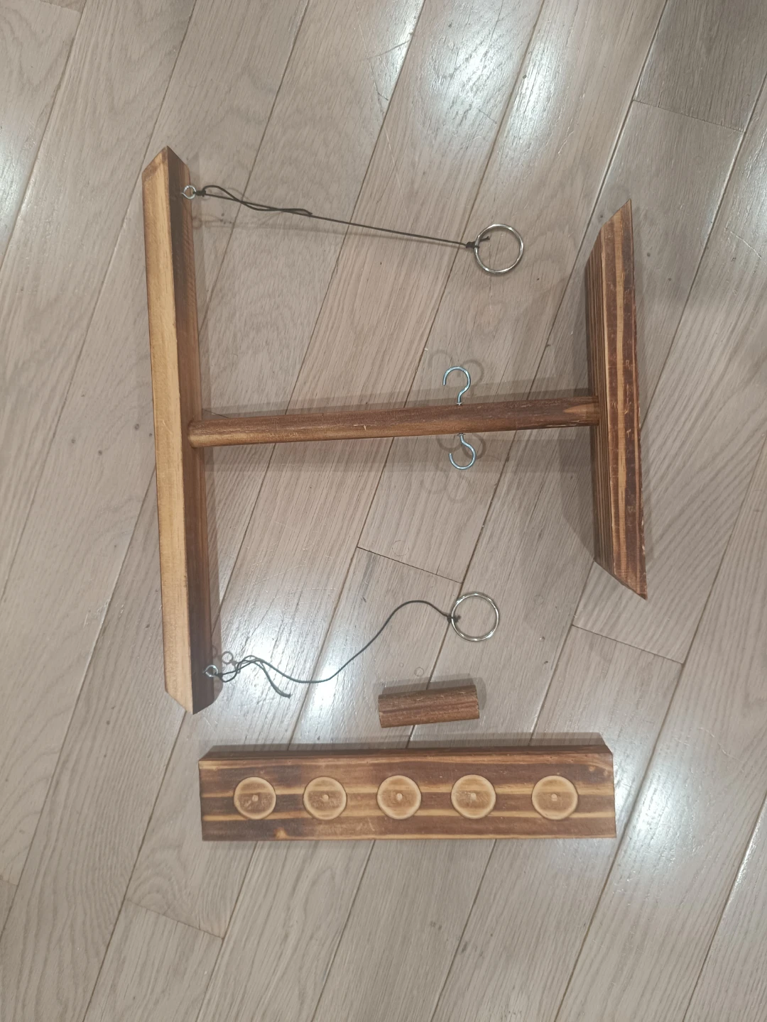 Wooden Ring Toss Game with Shot Ladder Scoreboard