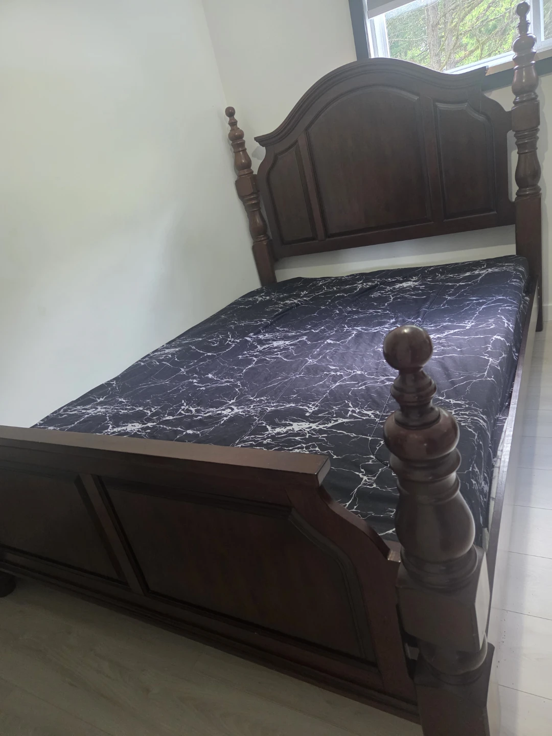 Wooden Bed Frame with Headboard - photo 2