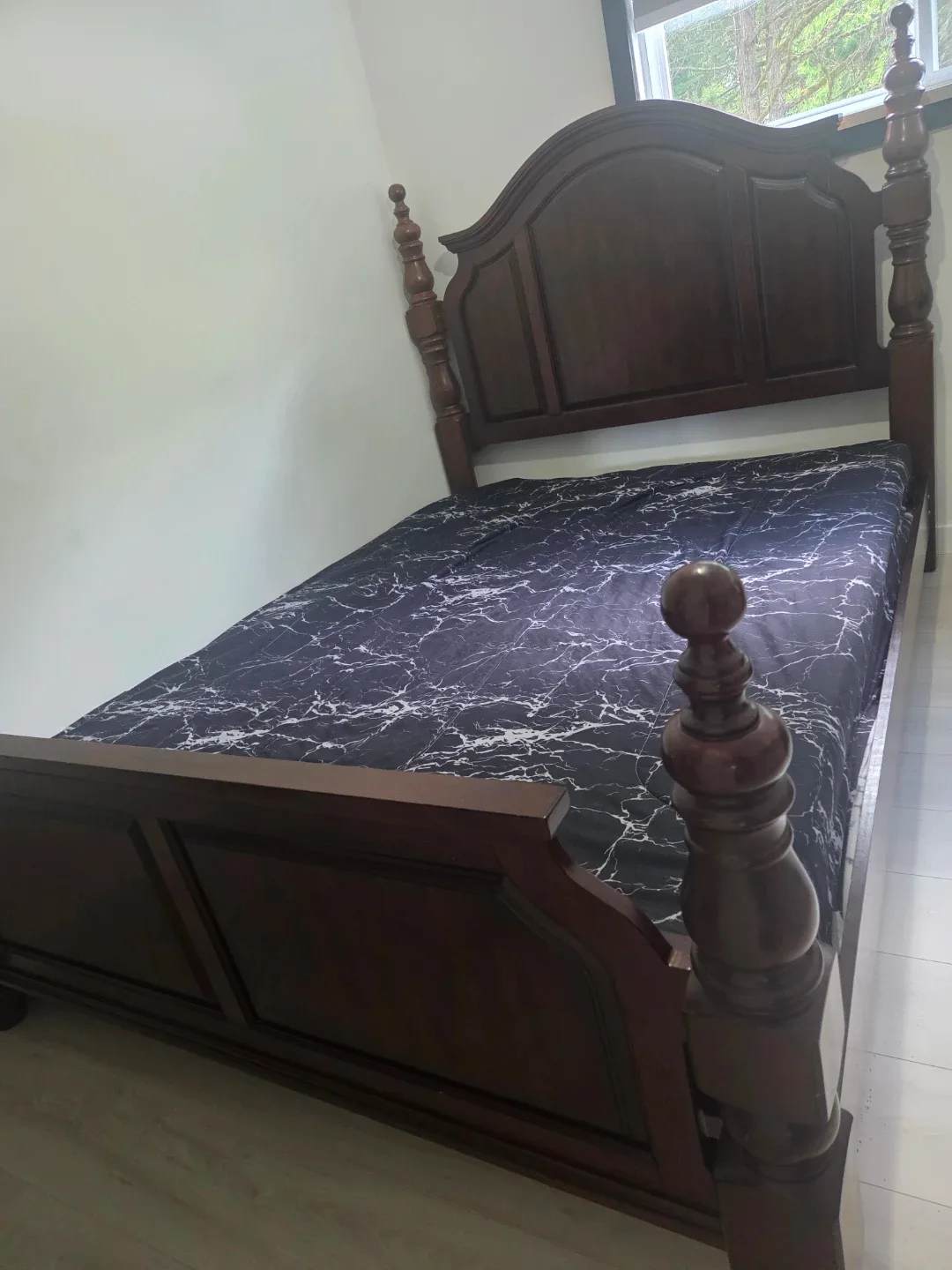 Wooden Bed Frame with Headboard - photo 2