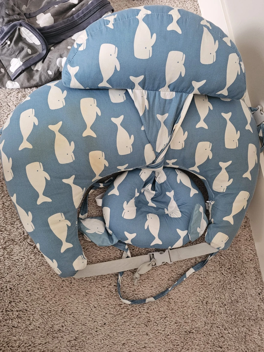 Baby Nursing Pillow with Whale Print