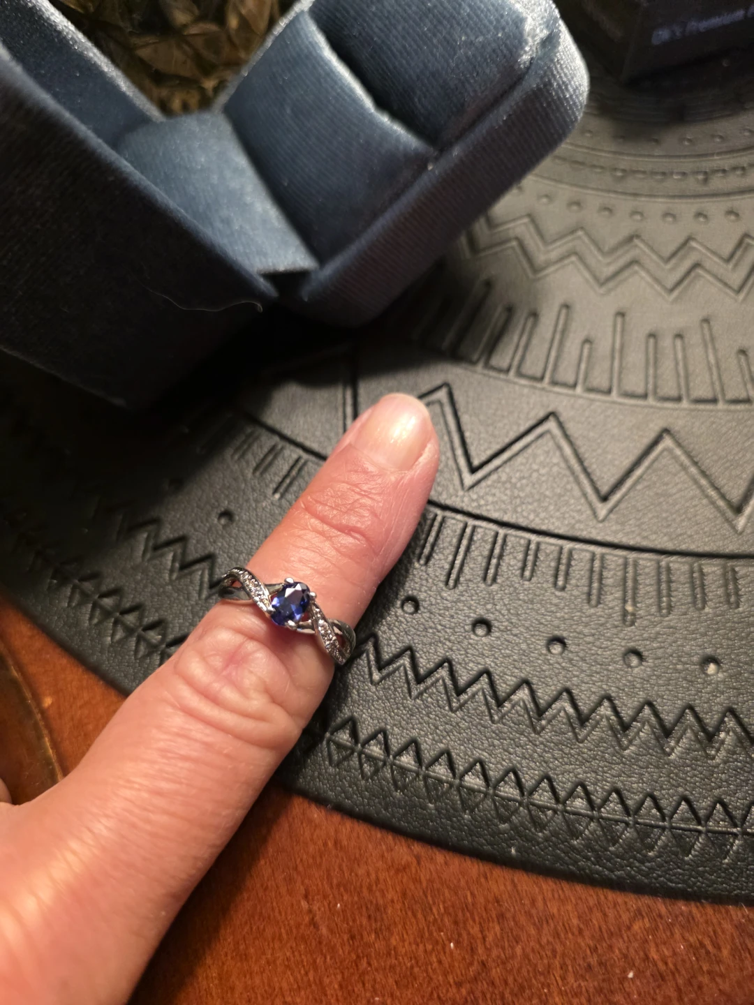 14K White Gold womens Sapphire Ring - photo 4