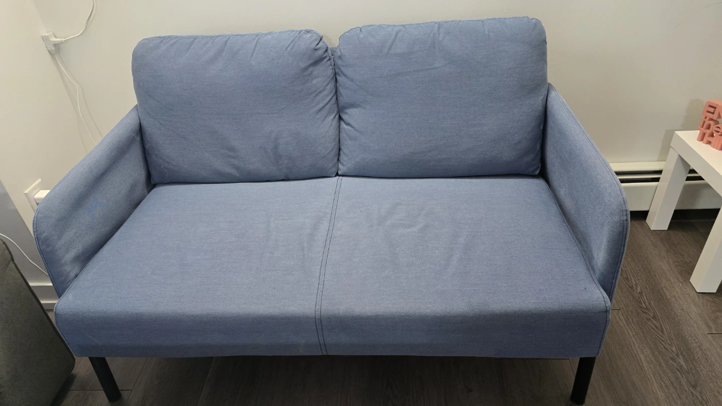 Blue 2-seater loveseat sofa - photo 3