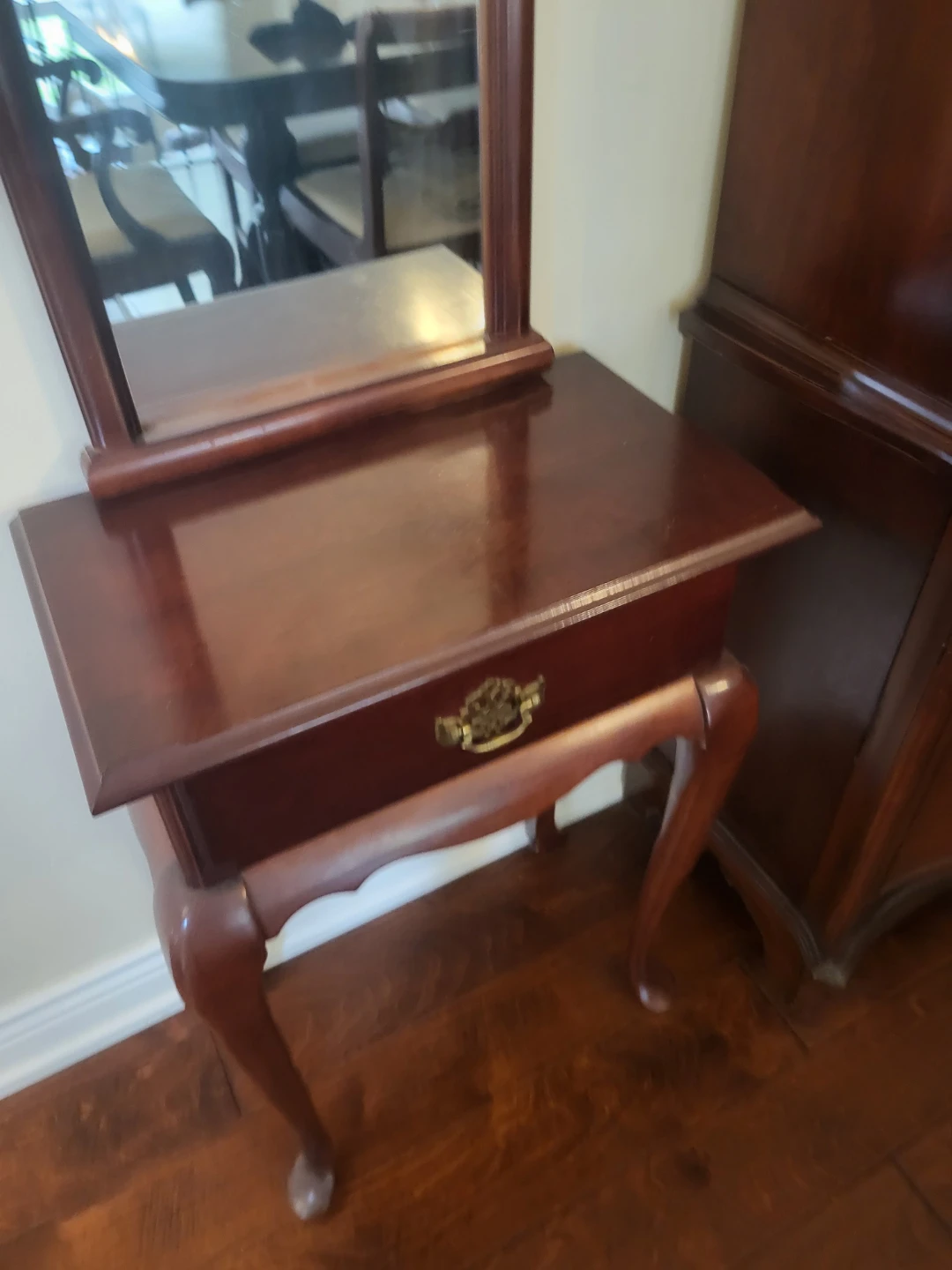 Vintage Wooden Console Table with Mirror - photo 2