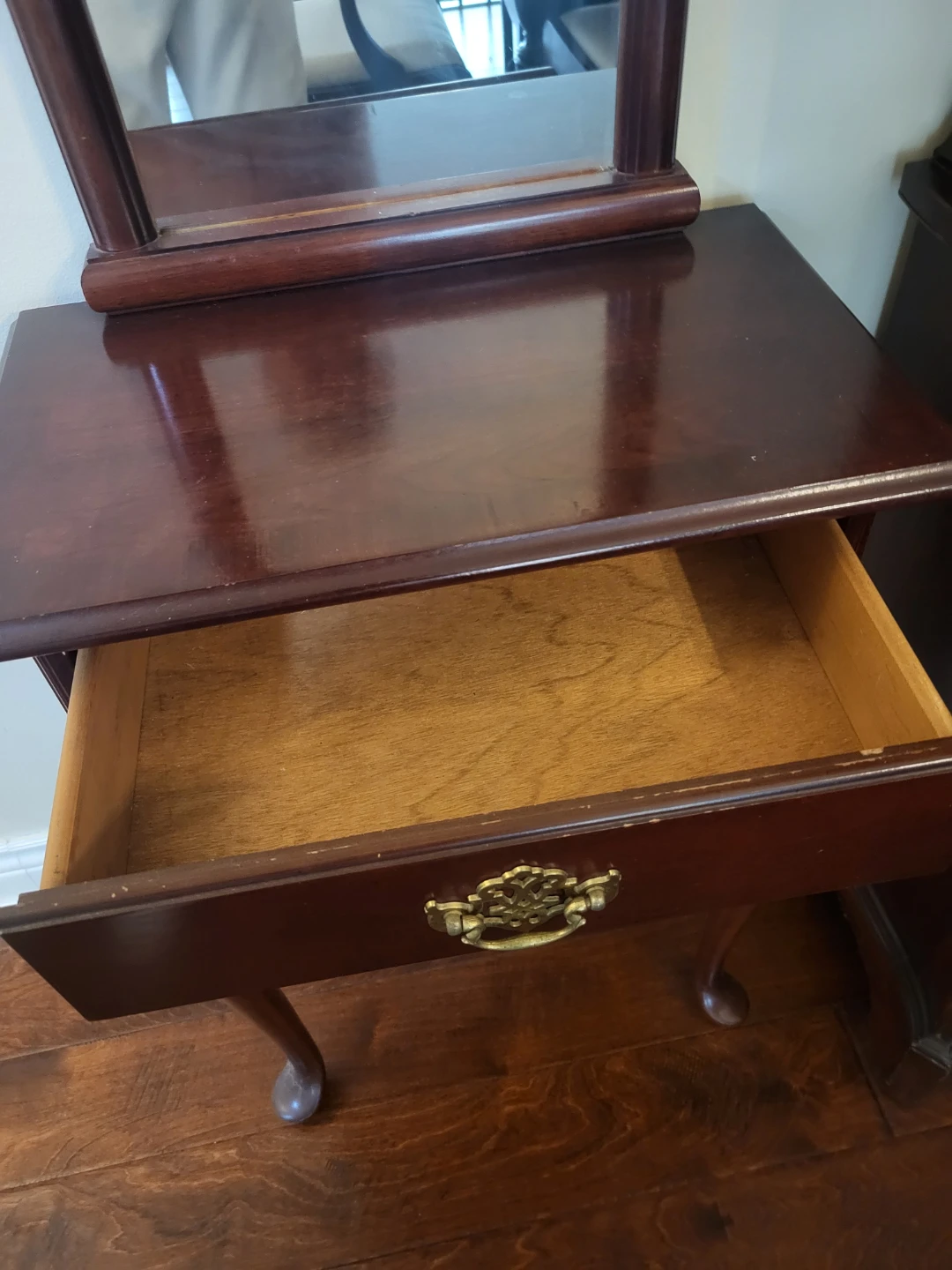 Vintage Wooden Console Table with Mirror - photo 3