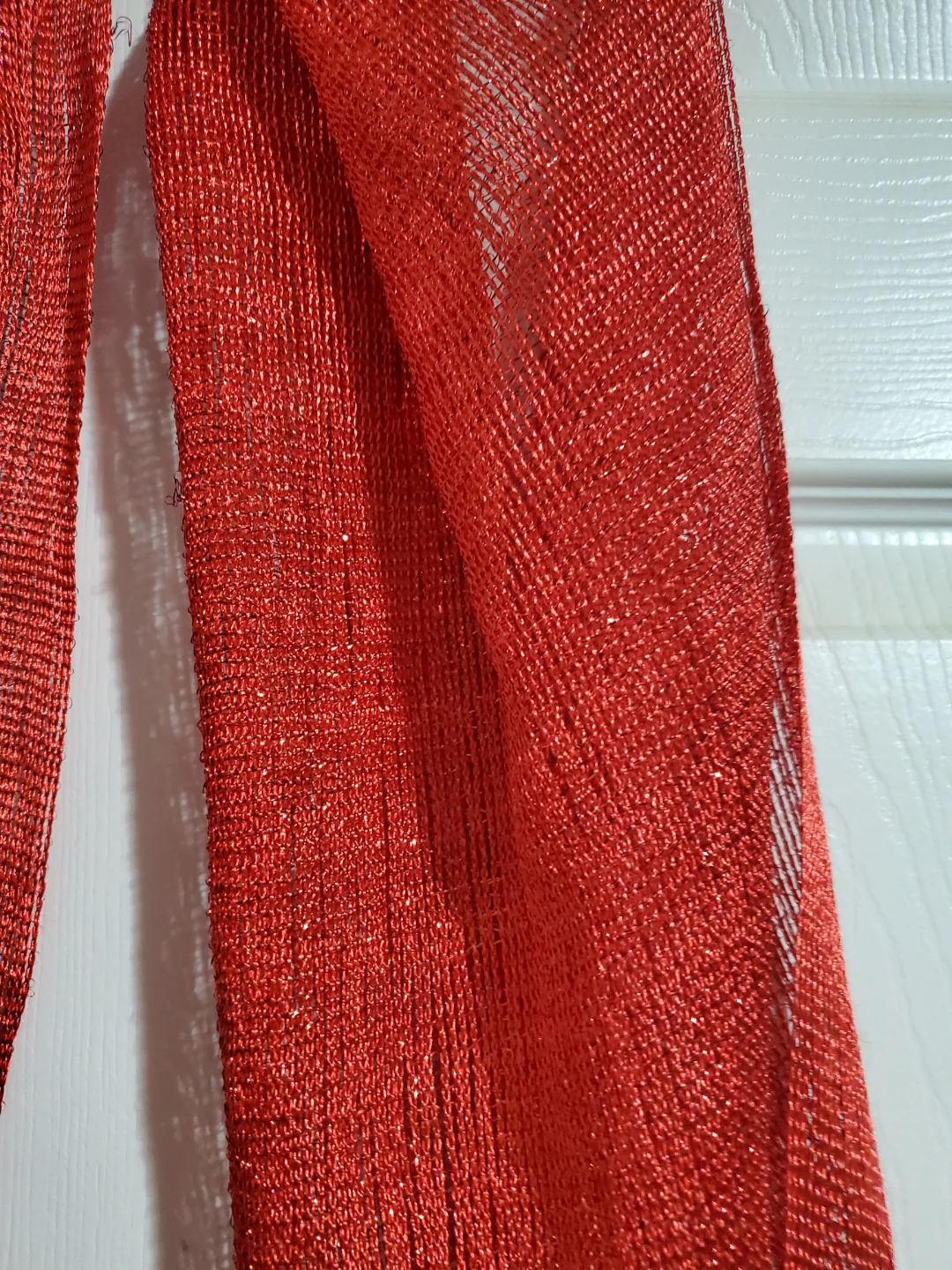 Red Sparkly Scarf with Fringe - photo 4