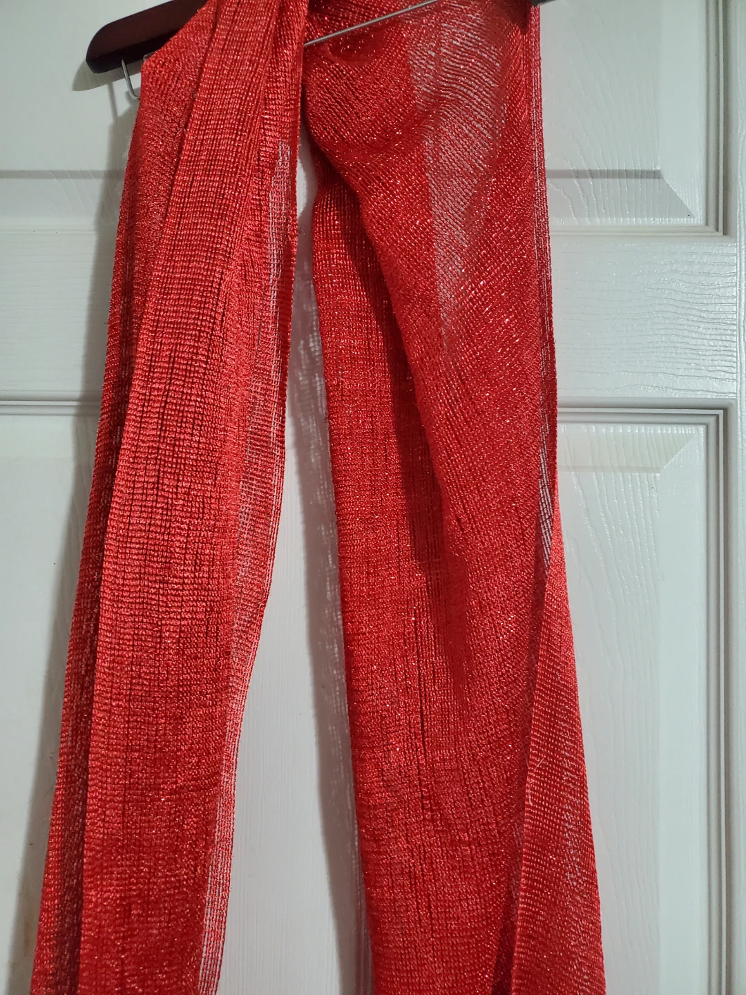 Red Sparkly Scarf with Fringe - photo 5