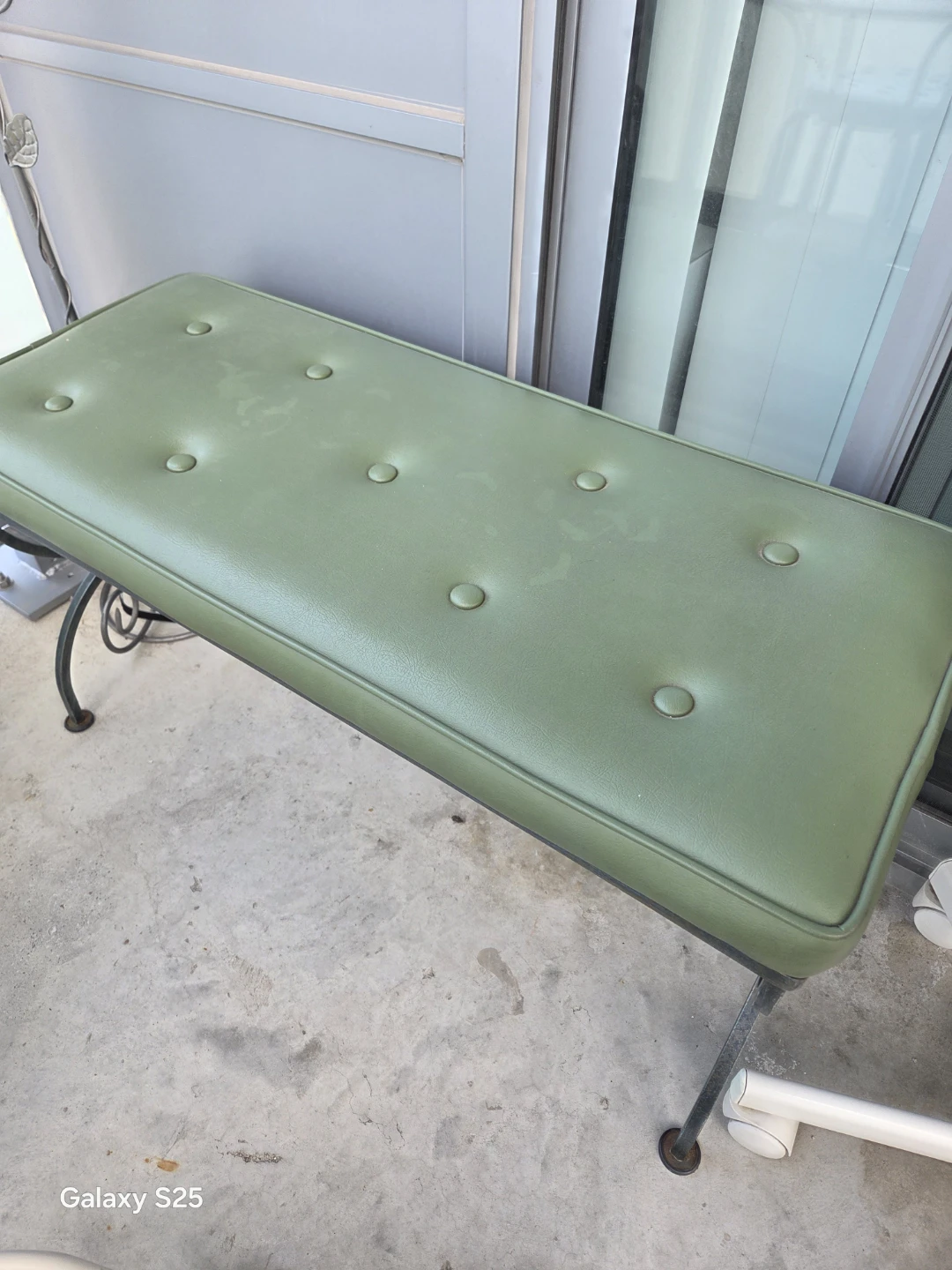 Green Tufted Upholstered Bench