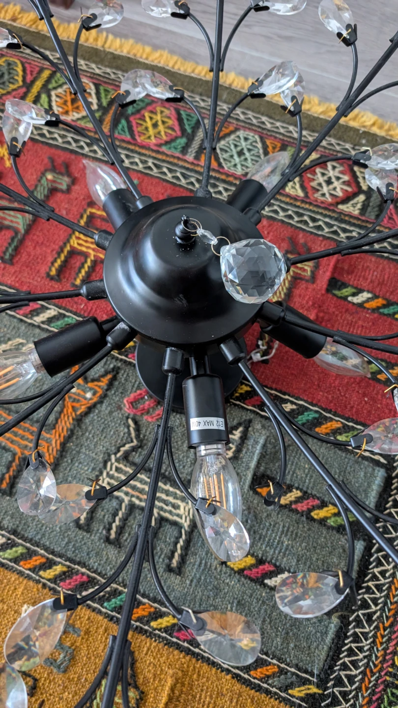 Black Chandelier with Crystal Accents - photo 2