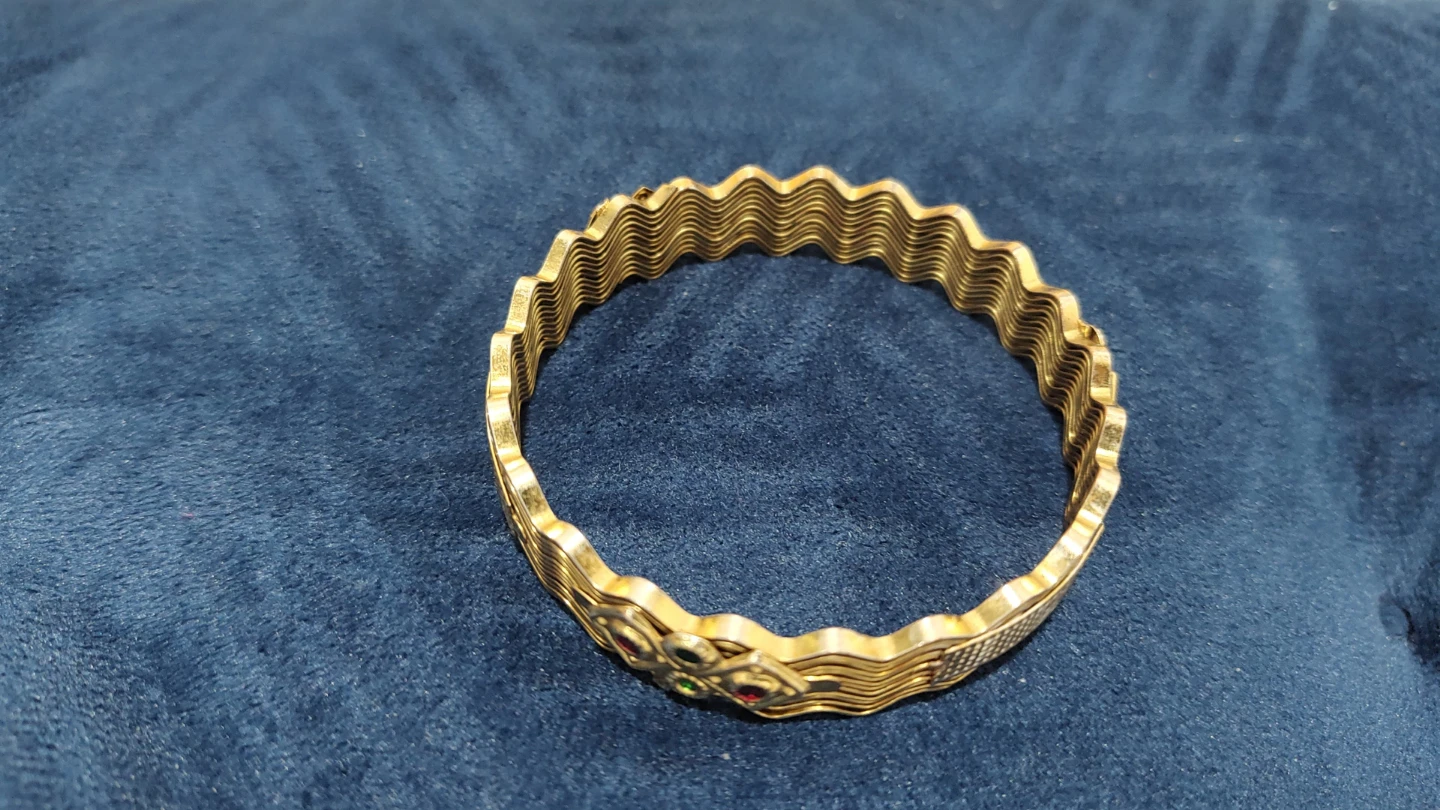 Traditional/ Ethnic Gold-Tone Bangles with colourful accents - photo 5