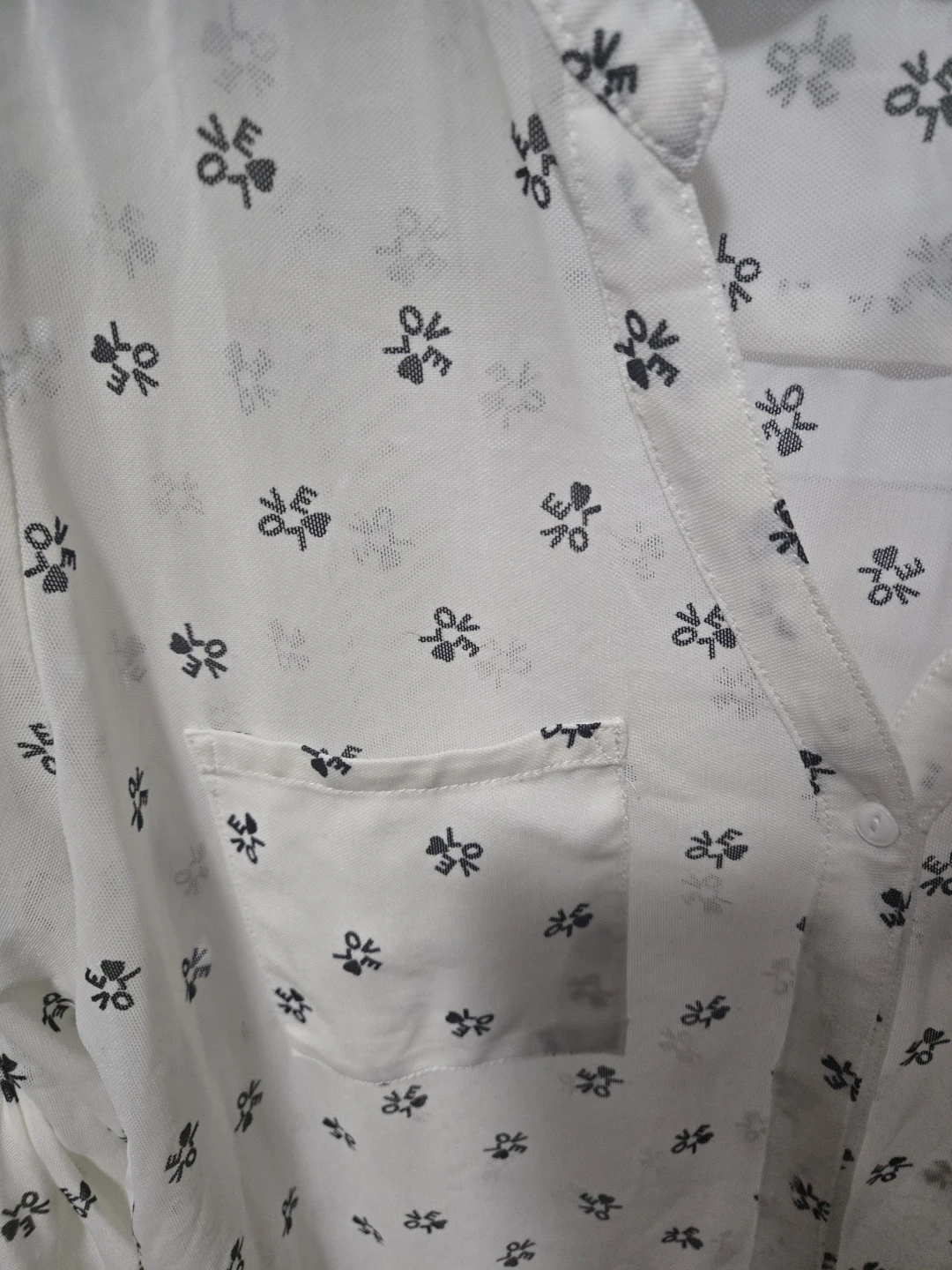 Reitmans White Printed Sheer Blouse - L/G - photo 2
