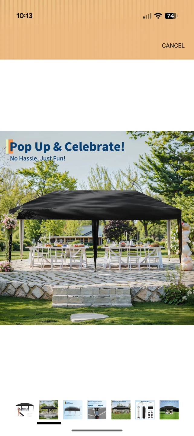 Black Pop-Up Canopy Tent - photo 2