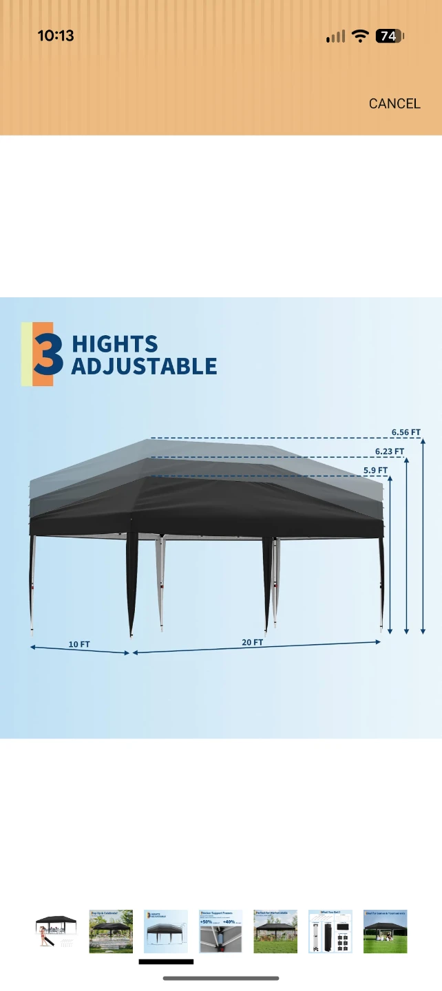 Black Pop-Up Canopy Tent - photo 3