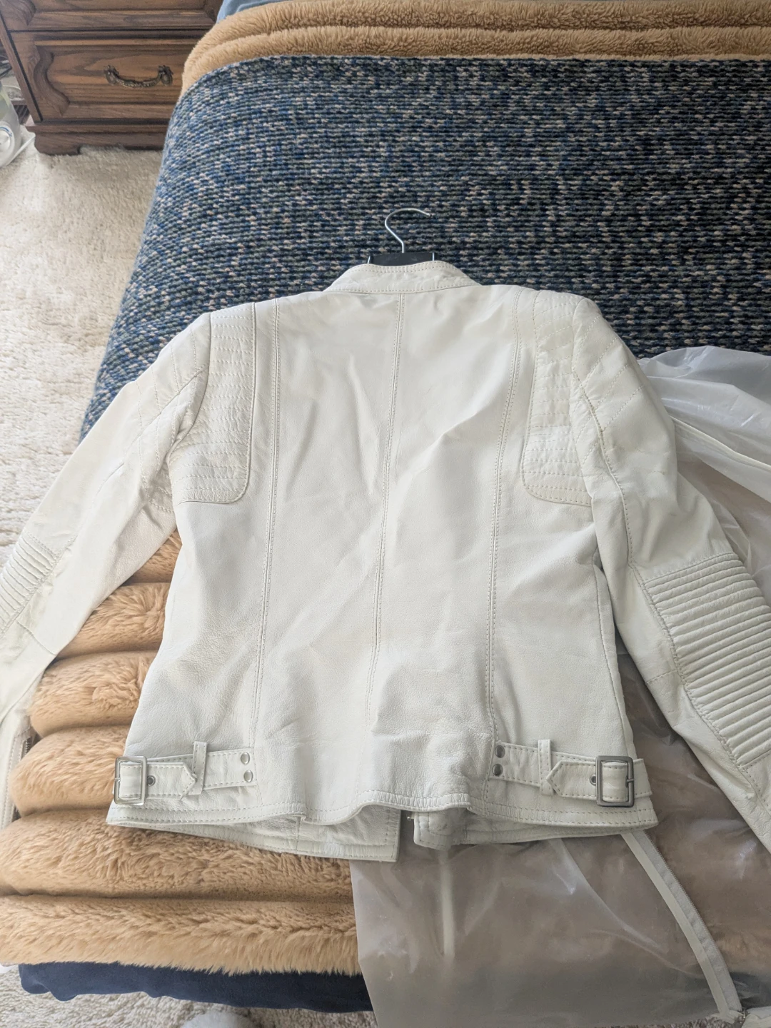 DANIER White Leather Biker Jacket - photo 3