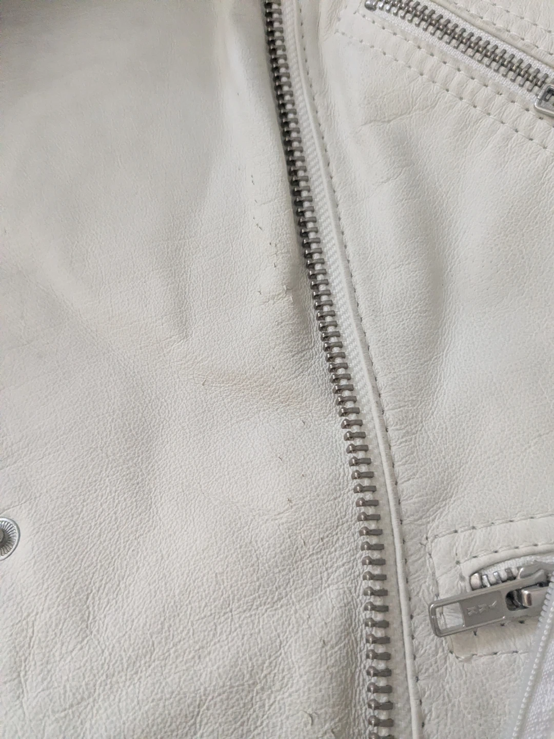 DANIER White Leather Biker Jacket - photo 5