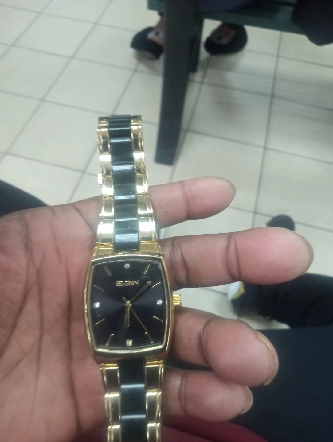 Elgin Gold and Black Ceramic Watch - photo 3