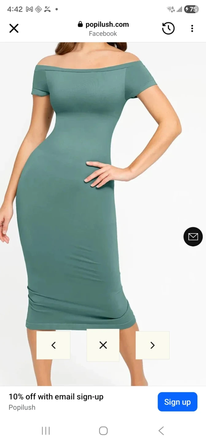 Popilush Off-the-Shoulder Midi Dress
