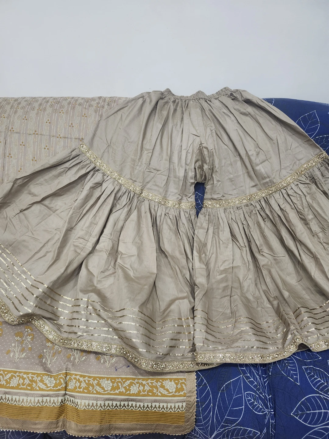 Block print shirt Duppatta with gharrara. - photo 3