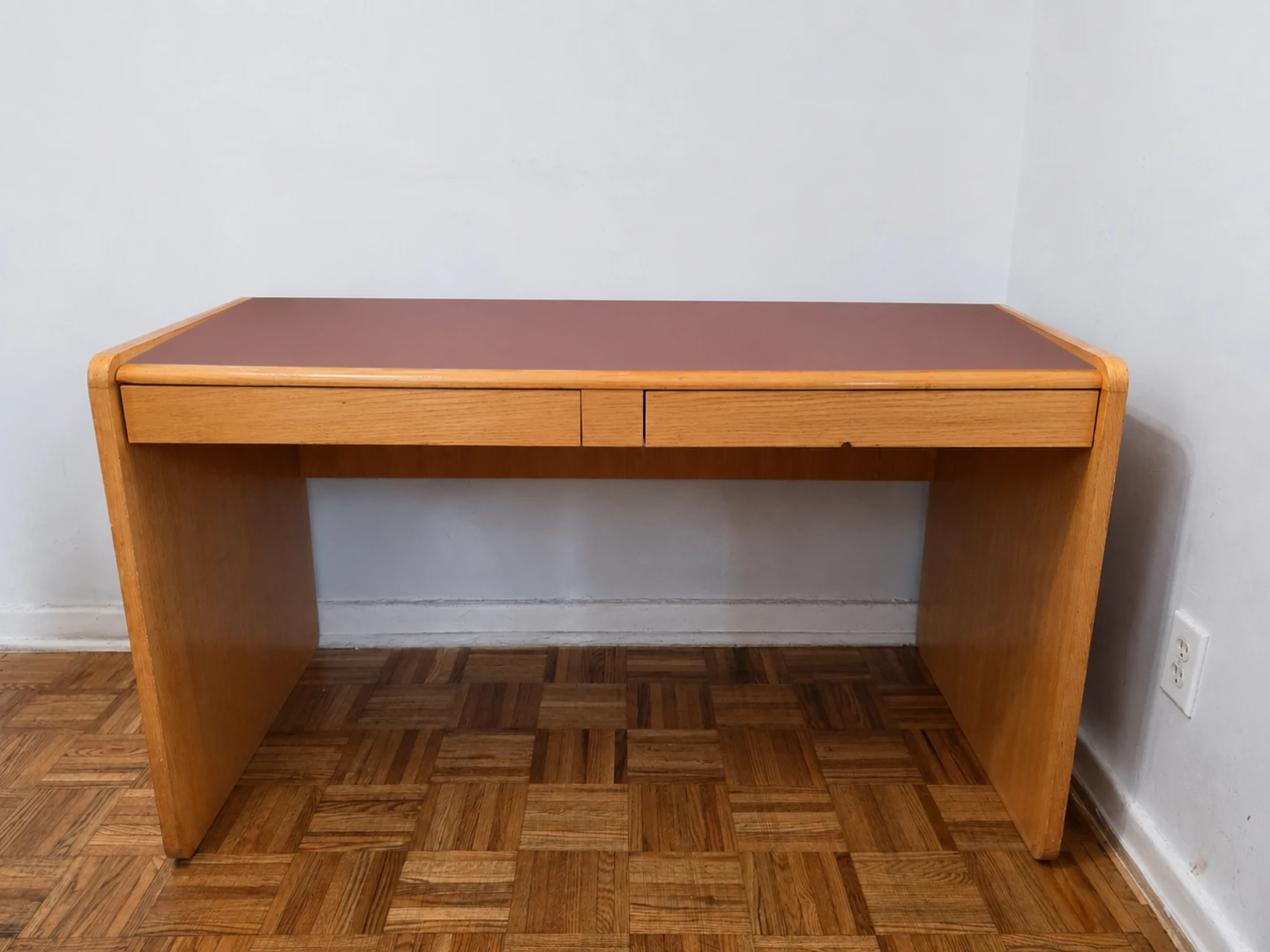 Wooden Desk with Two Drawers