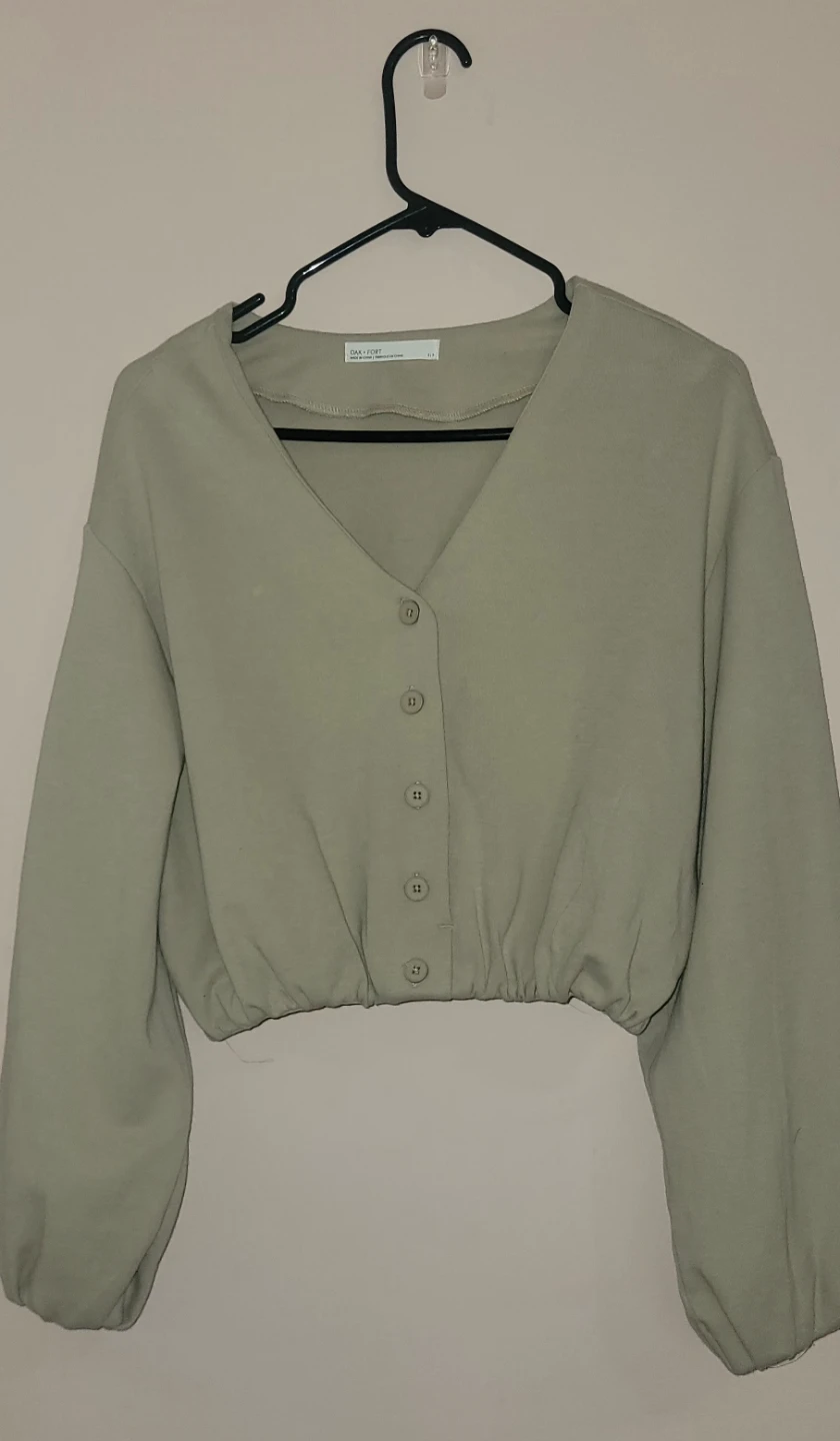 Oak-Fort Light Green Cropped Cardigan - photo 2