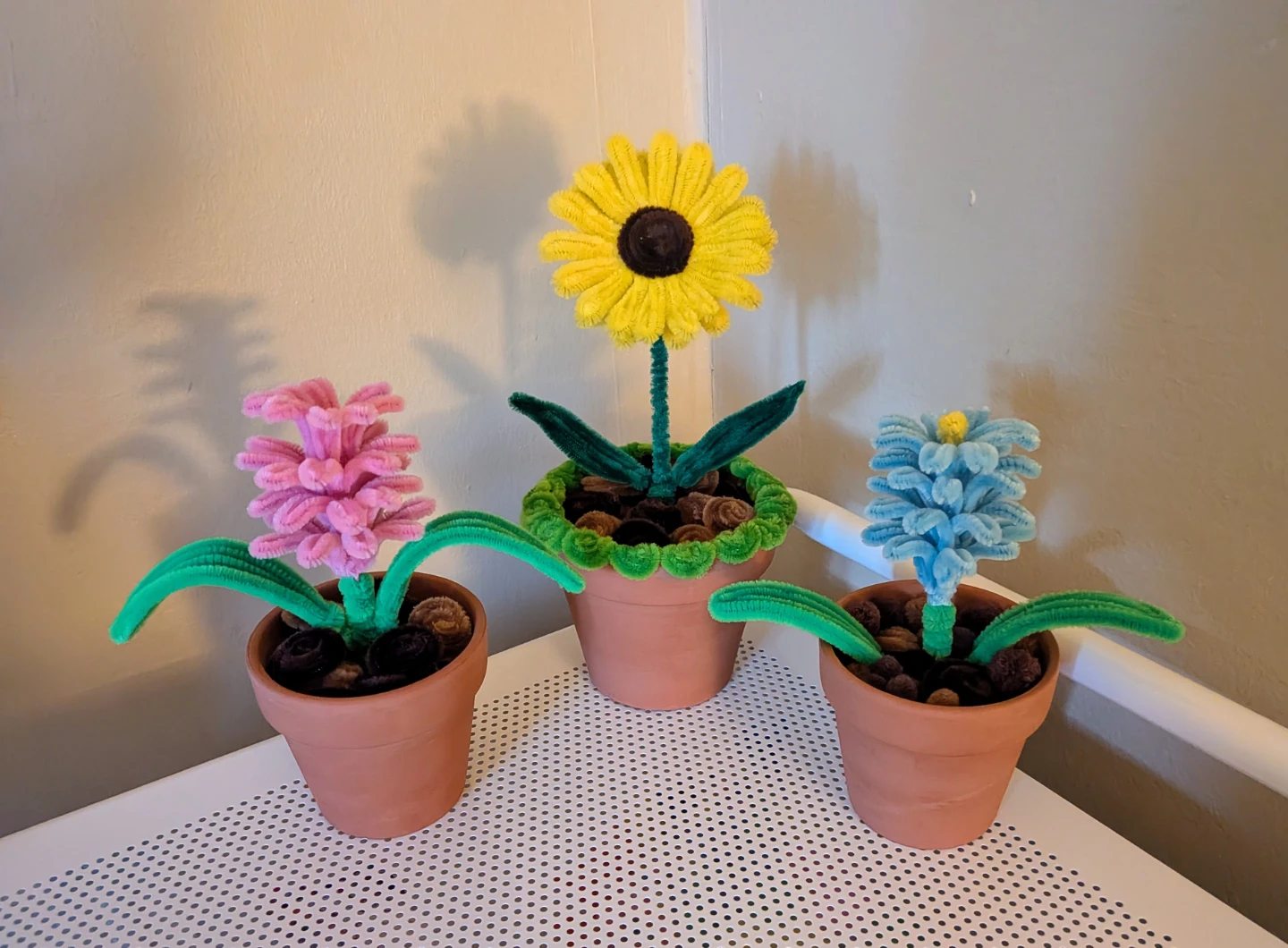 Crafted Pipe Cleaner Potted Flowers (3 Total)