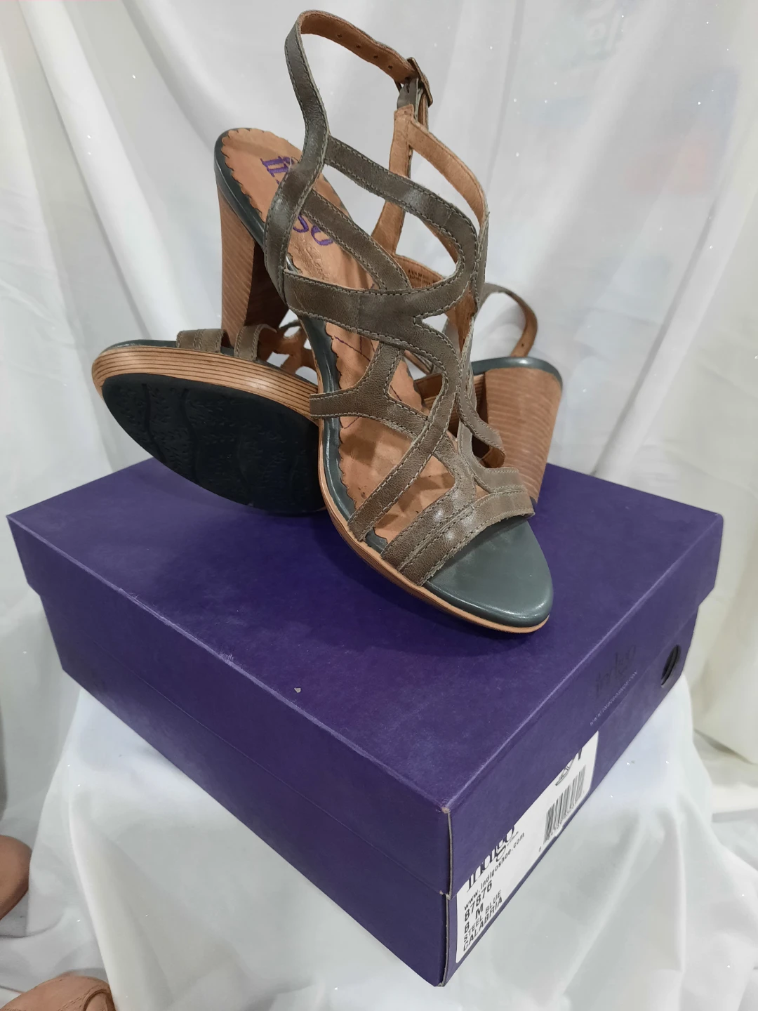 Indigo Women's Steel Blue Calabria Wedge Sandals Size 8M