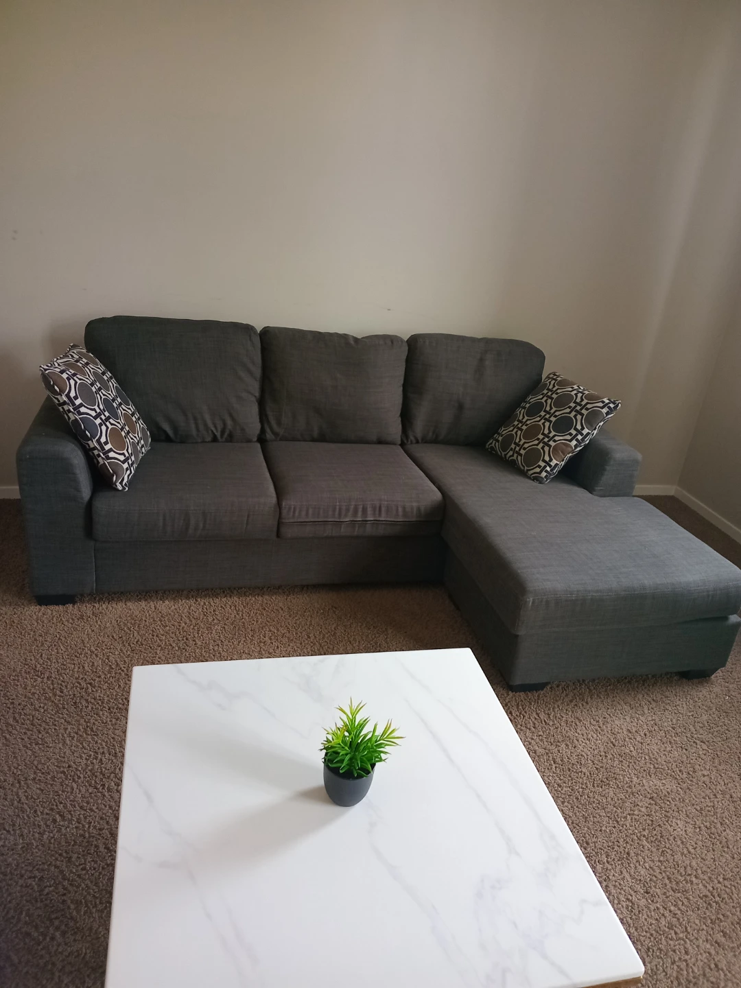 Grey Sectional Sofa with Ottoman