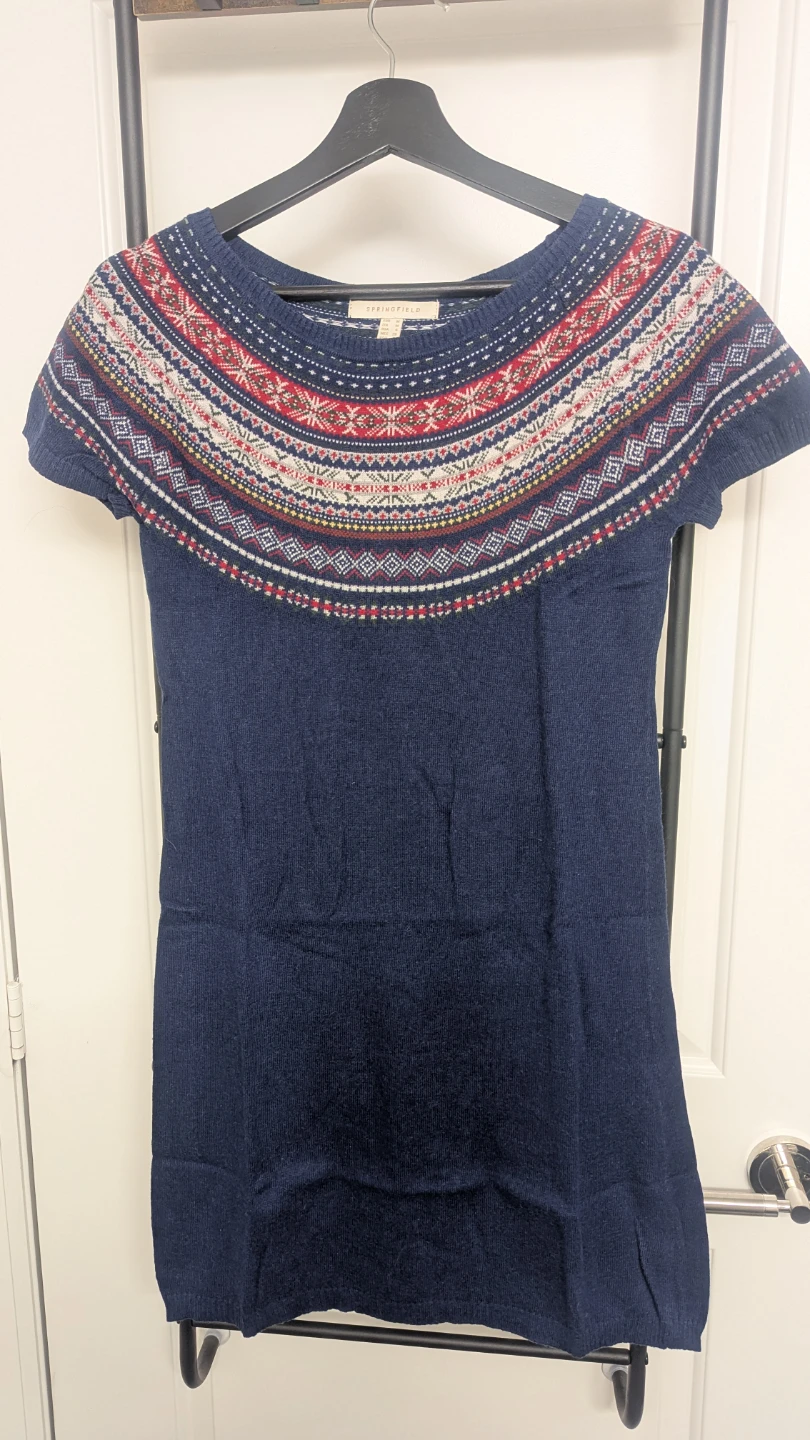Springfield Women's Navy Knit Dress Size S