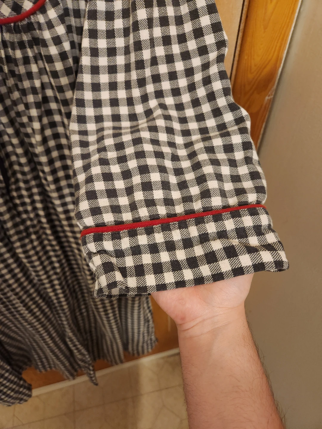 Long plaid dress with zipper and pink accents - photo 3