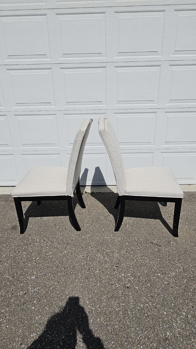 Set of 2 Beige Upholstered Dining Chairs - photo 2