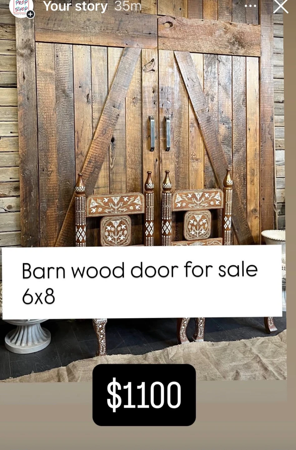 Barn wood door 6x8