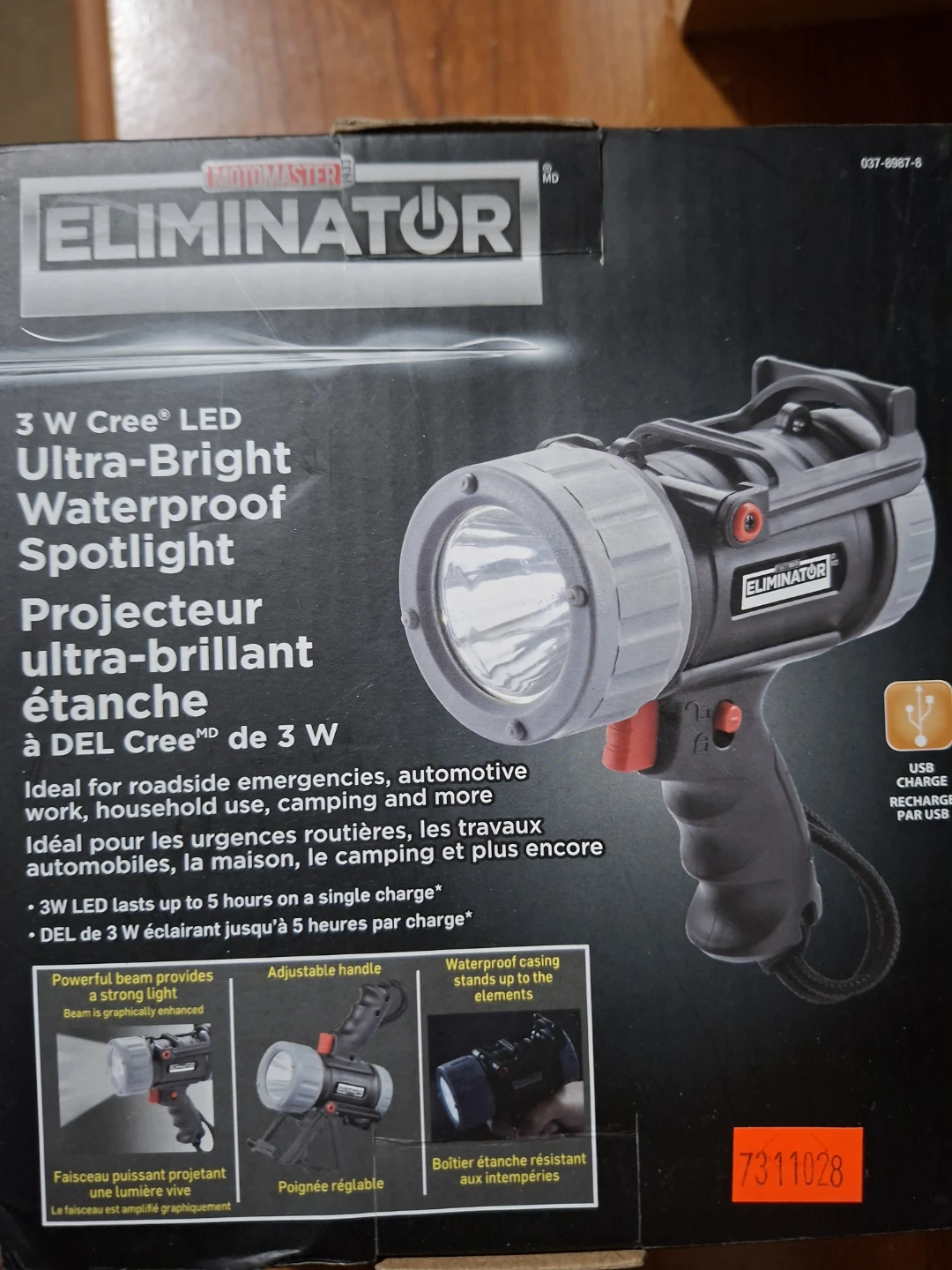 Motomaster Eliminator 3W LED Ultra-Bright Waterproof Spotlight