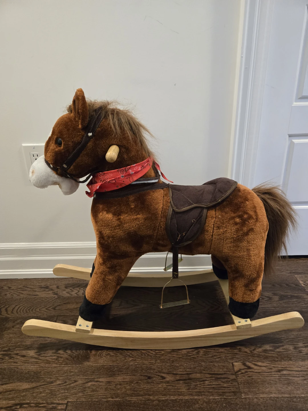 Plush Rocking Horse with Saddle makes sounds - photo 2