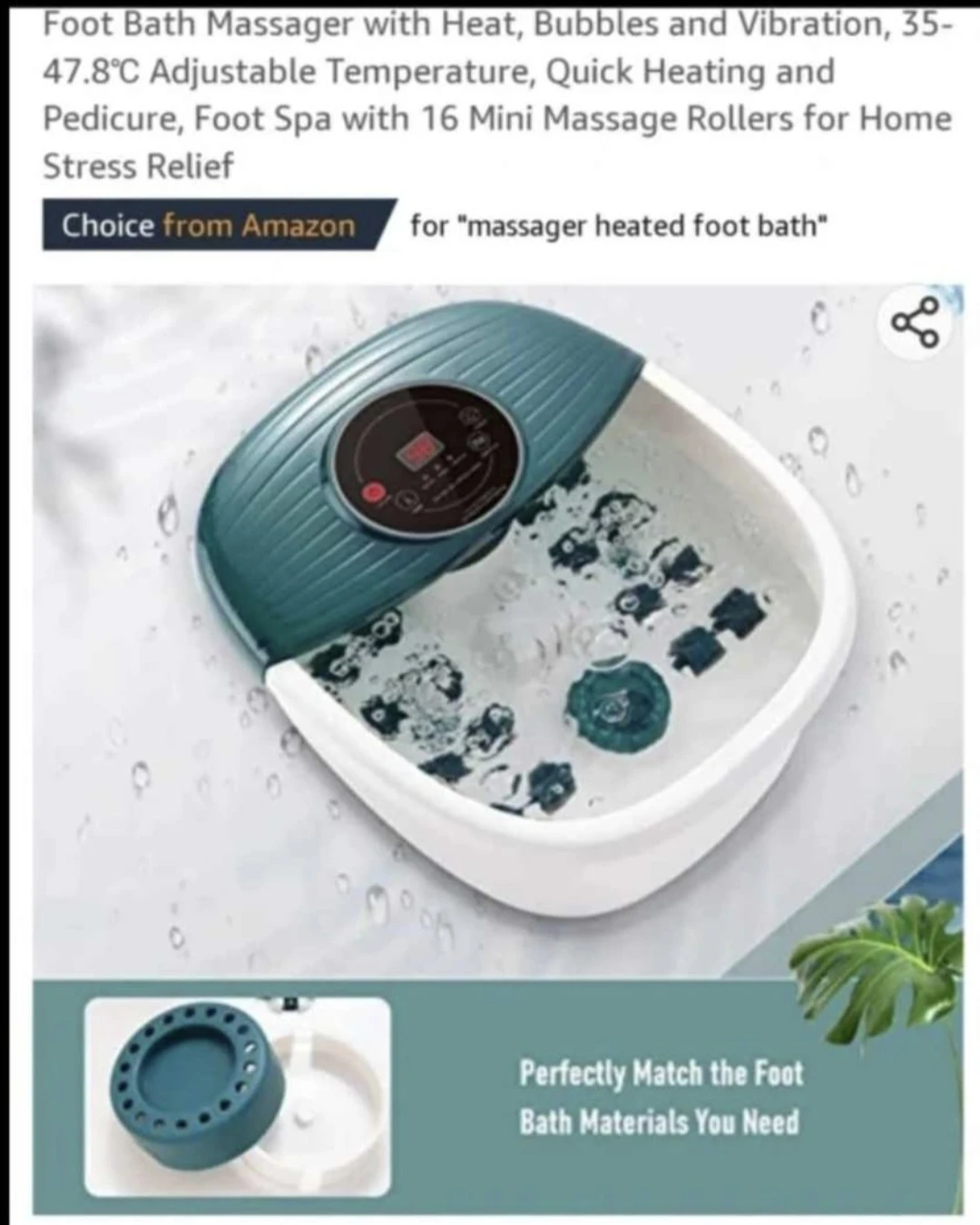 Foot Spa Bath Massager with Heat, Bubble and Vibration, 95-118℉ - photo 3