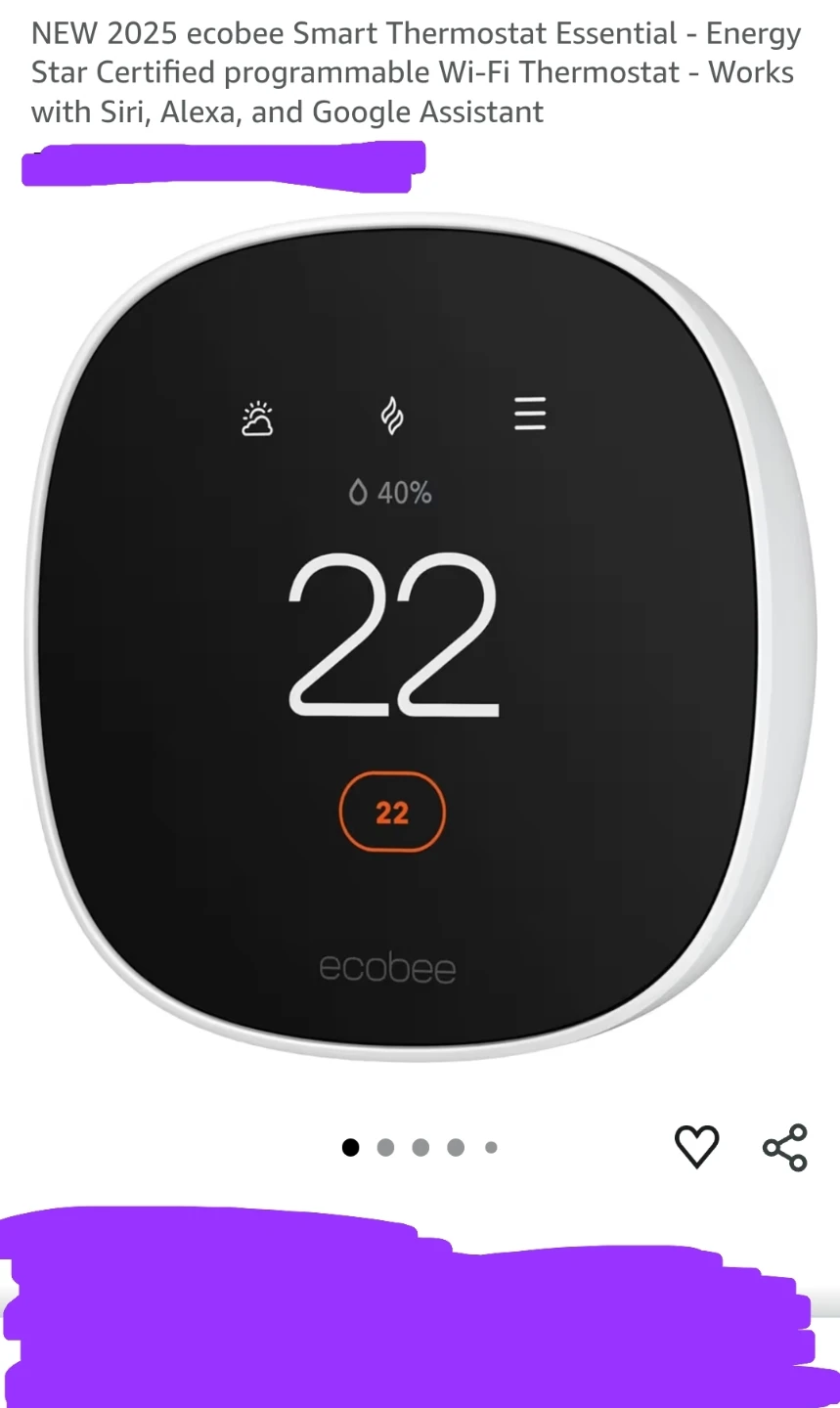 New ecobee Smart Thermostat Essential - photo 2