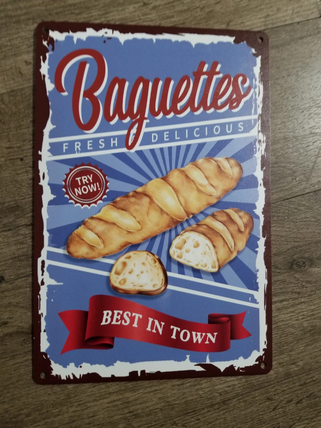 Vintage Style Metal Sign - Baguettes