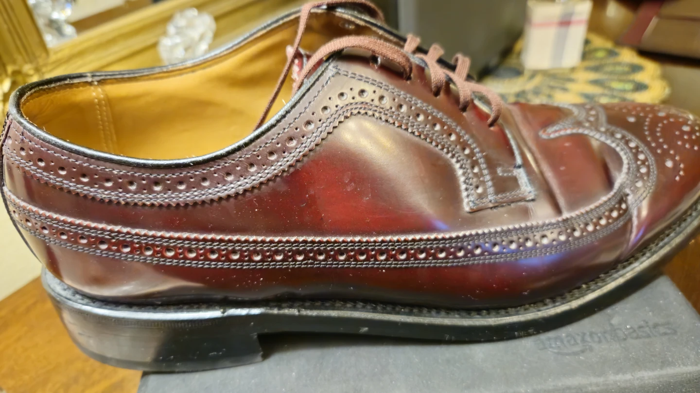 Men's Burgundy Wingtip Brogue Shoes - photo 5