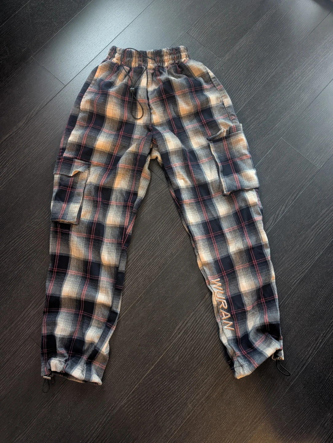 Plaid Cargo Joggers Pants
