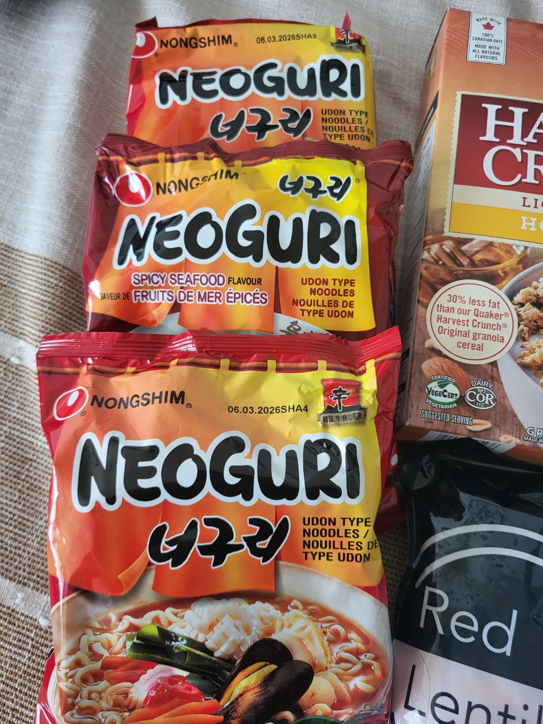 Food items cereal, udon noodles, soup, lentils - photo 2