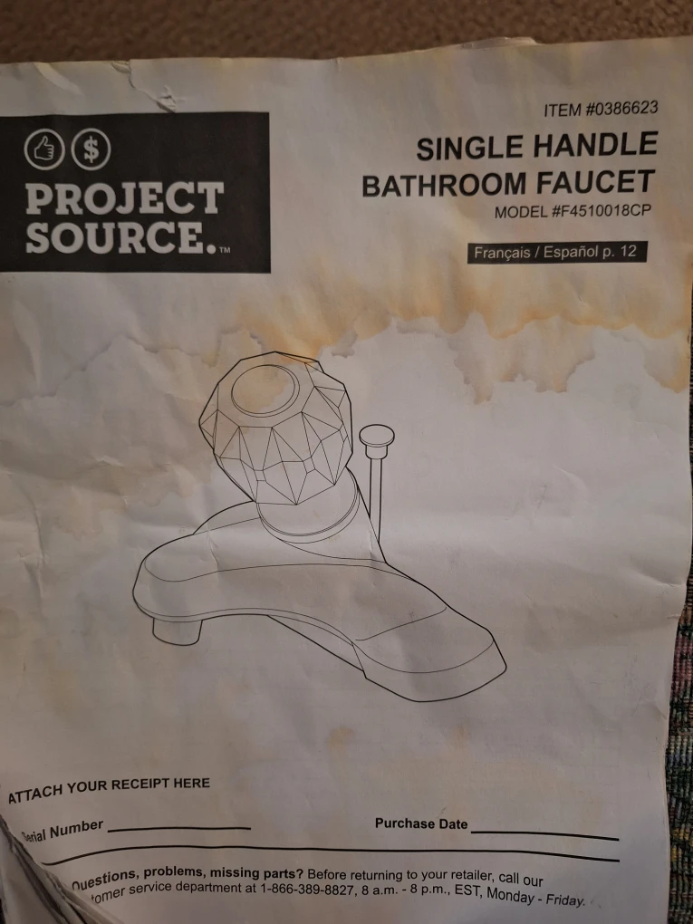 Project Source Single Handle Bathroom Faucet with Crystal Handle - photo 3