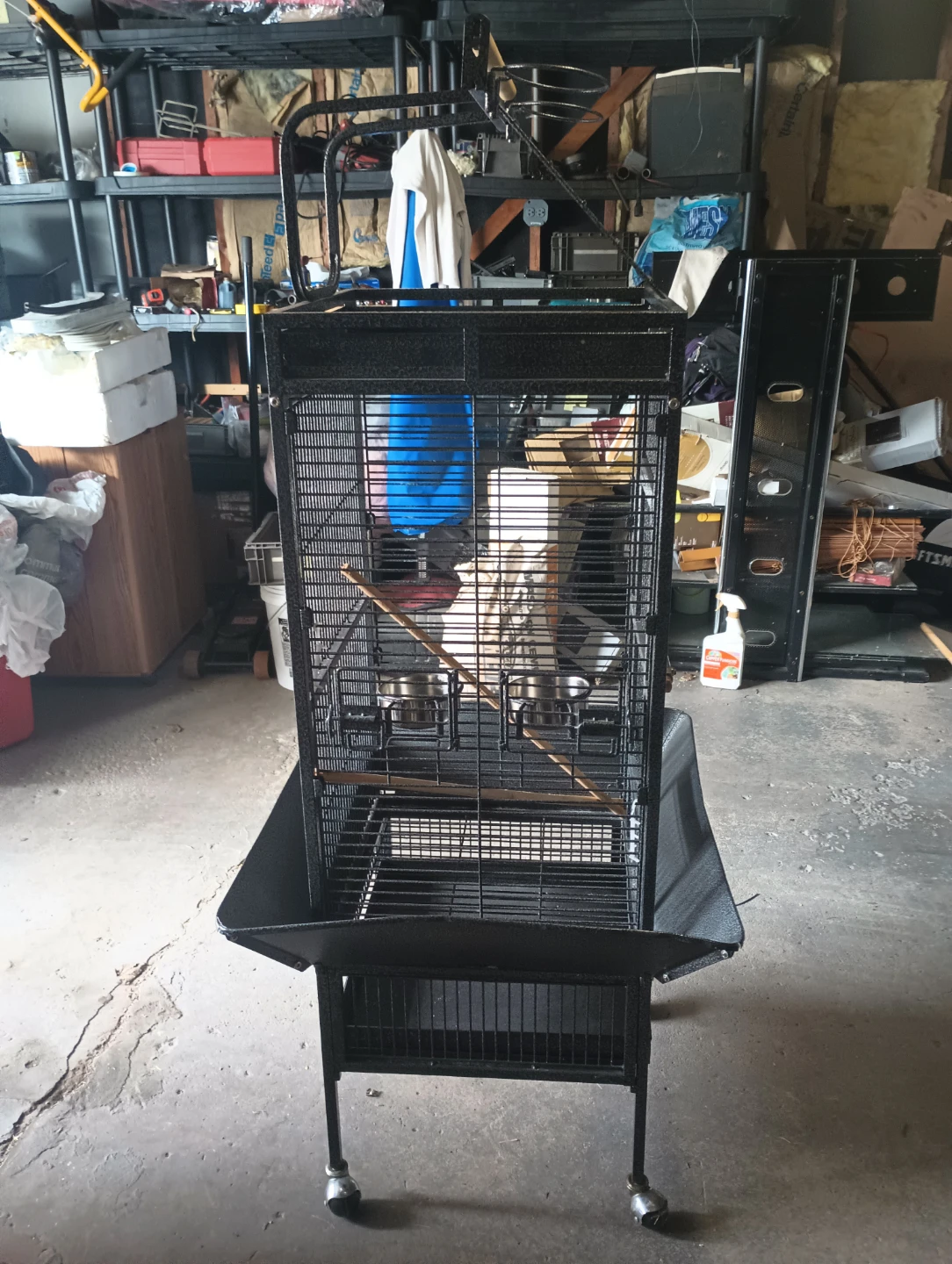 Large Metal Bird Cage with Stand and Wheels - photo 2