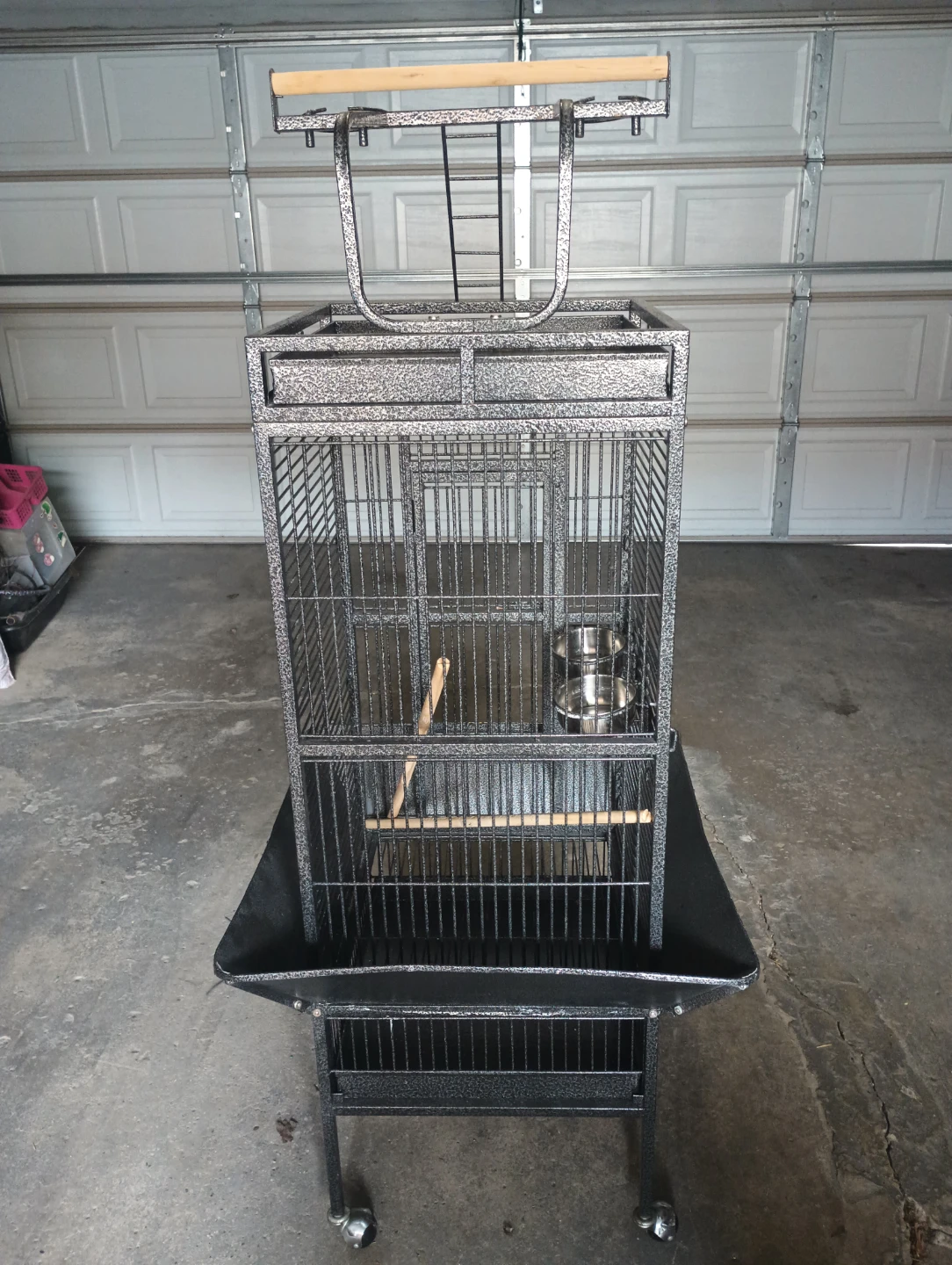 Large Metal Bird Cage with Stand and Wheels - photo 3