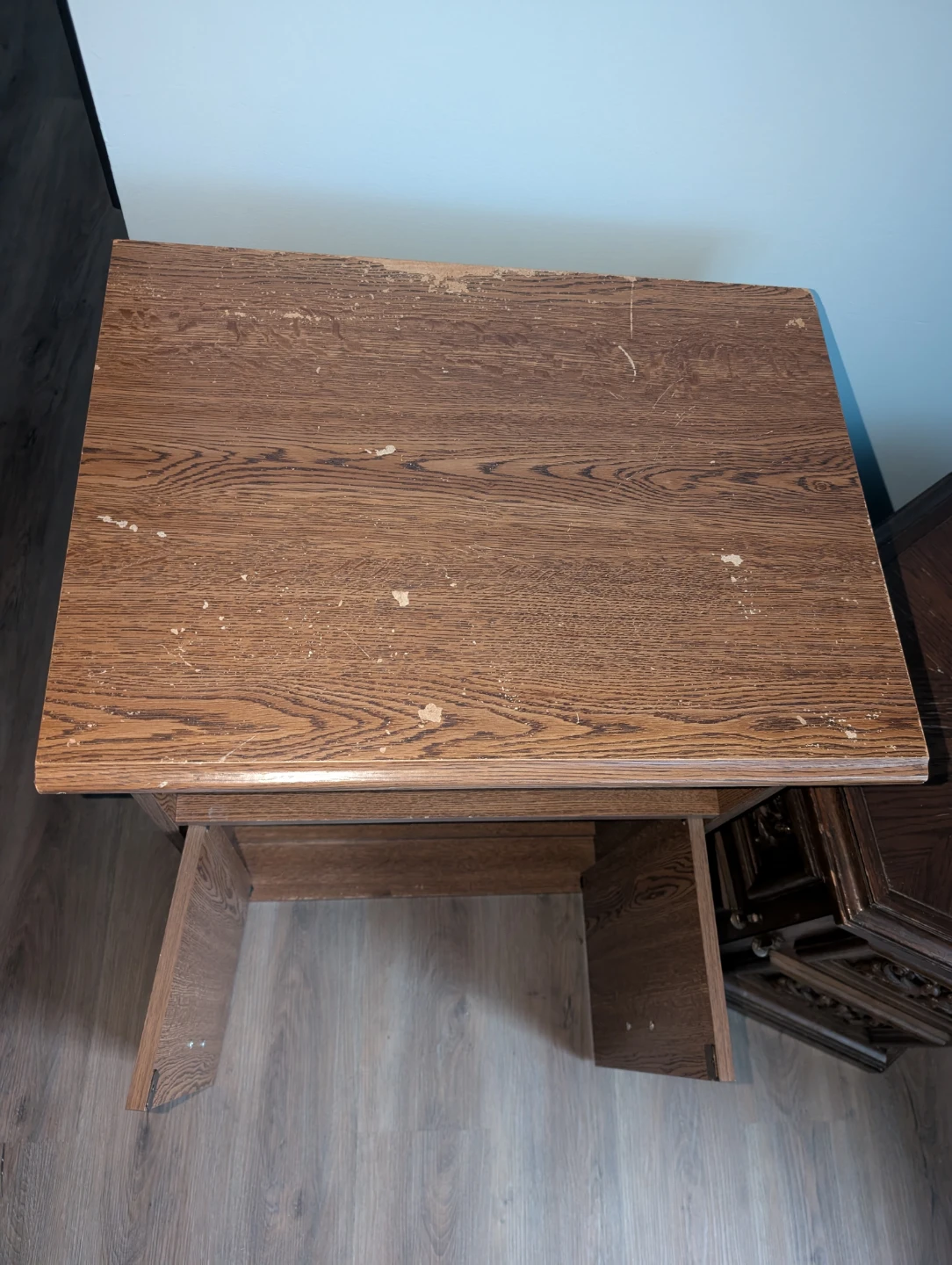 Brown Wood Cabinet with Shelves - photo 3